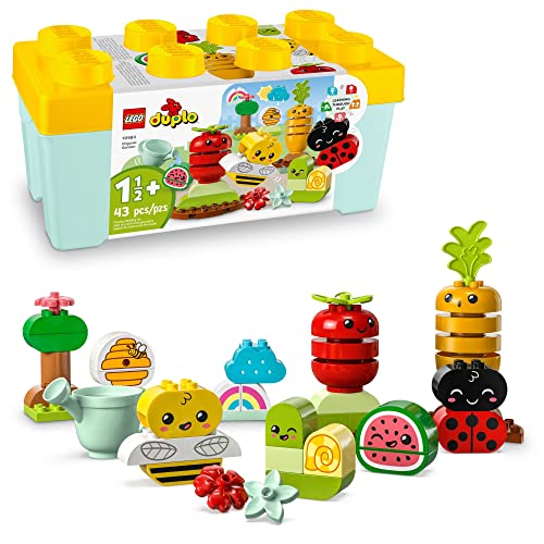 レゴ LEGO DUPLO My First Organic Garden Brick Box 10984, Stacking Toys for Babies and Toddlers 1.5 Years Old, Learning Toy with Ladybug, Bumblebee, Fruit Veg, Sensory Toy for Kidsレゴ