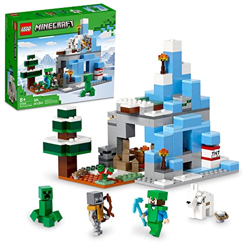 レゴ LEGO Minecraft The Frozen Peaks 21243, Cave Mountain Set with Steve, Creeper, Goat Figures & Accessories, ICY Biome Toy for Kids Age 8 Plus Years Oldレゴ