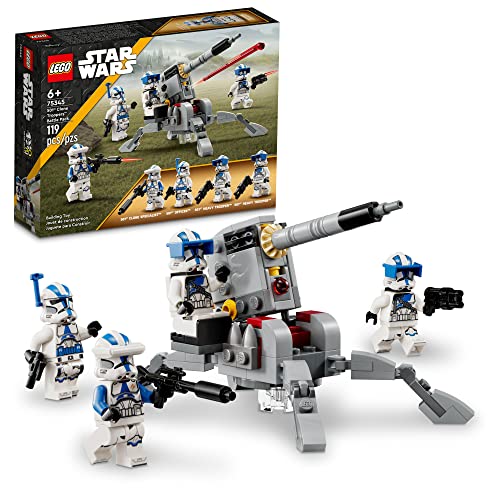 レゴ LEGO Star Wars 501st Clone Troopers Battle Pack Toy Set, Buildable AV-7 Anti Vehicle Cannon, with 4 Clone Trooper Minifigures, Portable Travel Toy, Great Birthday Gift for Kids Ages 6 and Up, 75345レゴ