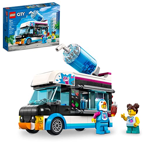 レゴ LEGO City Penguin Slushy Van Building Toy - Featuring a Truck and Costumed Minifigure, Great Gift Idea for Boys and Girls, Truck Toy for Kids Ages 5 and Up, 60384レゴ