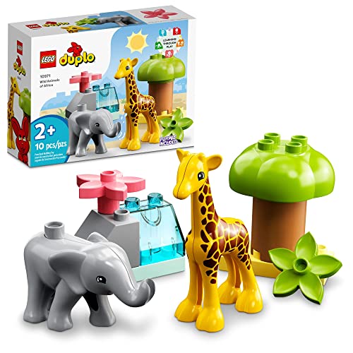 レゴ LEGO DUPLO Wild Animals of Africa 10971, Animal Toys for Toddlers, Girls & Boys Ages 2 Plus Years Old, Learning Toy with Baby Elephant & Giraffe Figuresレゴ