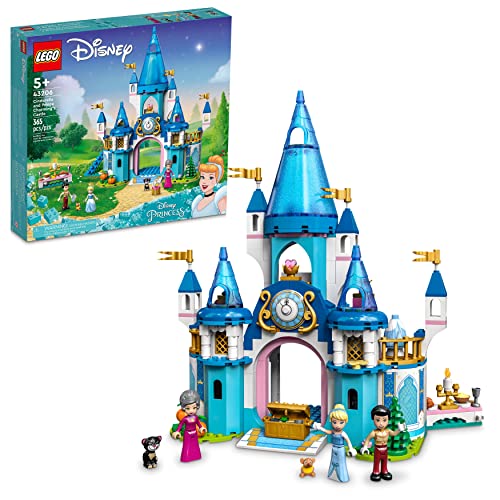 シンデレラ城　立体パズル レゴ LEGO Disney Princess Cinderella and Prince Charming's Castle 43206 Doll House, Buildable Toy with 3 Mini Dolls, Plus Gus Gus and Lucifer Figuresレゴ