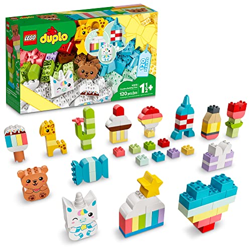 쥴 LEGO DUPLO Classic Creative Building Time 10978 Bricks Box, Learning Toy for Toddlers &Kids 18 Months Old, with Unicorn, Heart and Giraffe Toys쥴