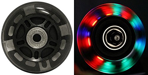 ウィール タイヤ スケボー スケートボード 海外モデル LED INLINE WHEELS 76mm 82a Skate Roller blade Ripstik Luggage LIGHT UP 2-Pack w/ Bearingsウィール タイヤ スケボー スケートボード 海外モデル