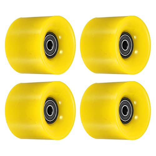   ܡ ȥܡ ǥ PATIKIL 60mm Longboard Wheels with Bearings ABEC-9, 4 Pack Street Wheels for Skateboards Cruiser Wheel Replacement 80A, Black Yellow  ܡ ȥܡ ǥ