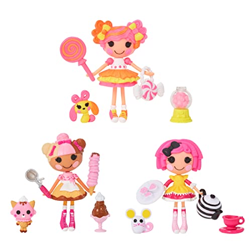 ララループシー 人形 ドール Lalaloopsy Mini Sweets Fair- Multi Pack Three 3 Dolls 3 Pets with Crumbs Cookie, Scoops Waffle Cone Sweetie Candy Ribbon Plus Adorable Accessories Reusable Package playset, for Ages 3-103ララループシー 人形 ドール