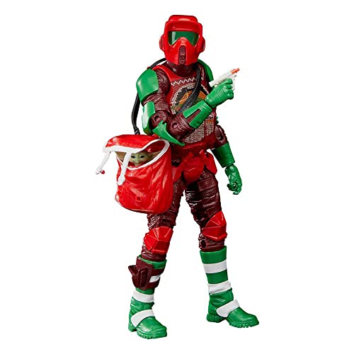 star wars  ǥˡ Star Wars The Black Series 6-Inch Scout Trooper (Holiday Edition) and Grogu in Holiday-Themed Bag Multicolored Collectable Action Figure F5307 Ages 4 and Upstar wars  ǥˡ