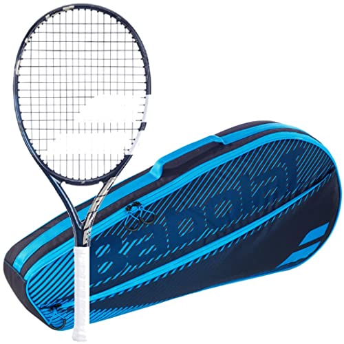 テニス ラケット 輸入 アメリカ バボラ Babolat Evo Drive 115 Wimbledon Strung Tennis Racquet (4" Grip) Bundled with a Blue RH3 Club Essential Tennis Bagテニス ラケット 輸入 アメリカ バボラ