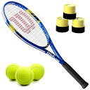 テニス ラケット 輸入 アメリカ ウィルソン Wilson U.S. Open Pre-Strung Recreational Tennis Racquet (4 3/8" Grip) Set Bundled with Yellow Overgrip and a Can of Tennis Ballsテニス ラケット 輸入 アメリカ ウィルソン