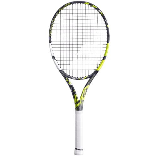 テニス ラケット 輸入 アメリカ バボラ Babolat Pure Aero Team Tennis Racquet - Strung with 16g White Babolat Syn Gut at Mid-Range Tension (4 1/4