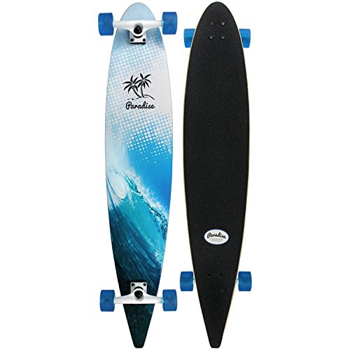 󥰥ȥܡ ܡ ǥ ľ͢ Paradise Longboard Pintail Complete Cruiser Skateboard, Surf Wave, 9