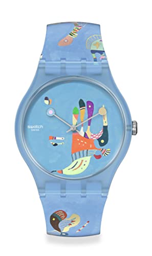 腕時計 スウォッチ メンズ Swatch Blue sky, by Vassily Kandinsky Unisex Watch (Model: SUOZ342)腕時計 スウォッチ メンズ