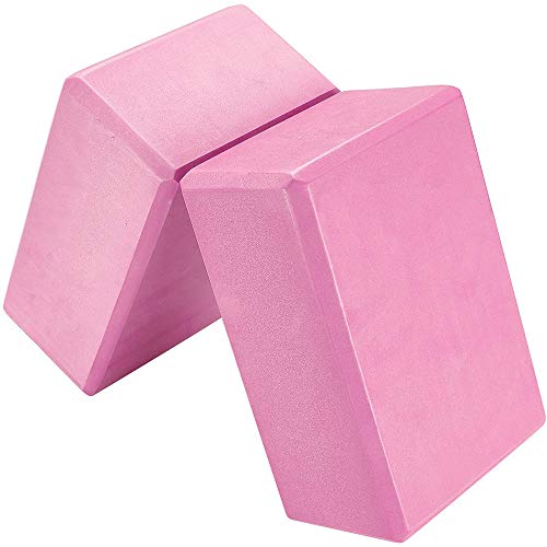 ヨガブロック フィットネス Yoga Blocks-2PC Blocks Set-High Density EVA Foam Blocks to Support and Deepen Poses,Improve Strength and Balance and Flexibility-Lightweight, Perfect for Home or Gym (Pink)ヨガブロック フィットネス