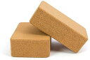ヨガブロック フィットネス SVY Cork Yoga Blocks, 2 Pack, 9”x6”x3”, High Density Solid Natural...