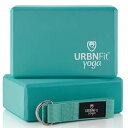 ヨガブロック フィットネス URBNFit Yoga Blocks 2 Pack - Sturdy Foam Yoga Block Set with Strap...
