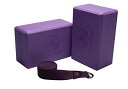 ヨガブロック フィットネス Clever Yoga Blocks 2 Pack with Strap - Extra Light Weight Sweat Re...