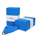 ヨガブロック フィットネス JBM Yoga Blocks 2 Pack with Strap, Cork Yoga Block 2 Pack EVA Foam...
