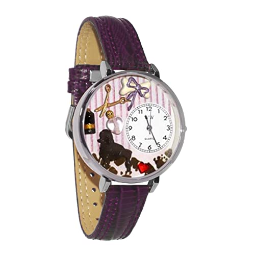rv C܂Ȃ킢 v[g NX}X jZbNX Whimsical Gifts Dog Groomer 3D Watch | Silver Finish Large | Unique Fun Novelty | Handmade in USA | Purple Leather Watch Bandrv C܂Ȃ킢 v[g NX}X jZbNX