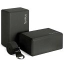 ヨガブロック フィットネス Syntus Yoga Block and Yoga Strap Set, 2 EVA Foam Soft Non-Slip Yog...