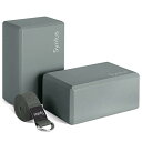 ヨガブロック フィットネス Syntus Yoga Block and Yoga Strap Set, 2 EVA Foam Soft Non-Slip Yog...