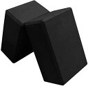 襬֥å եåȥͥ Yoga Blocks-2PC Blocks Set-High Density EVA Foam Blocks to Support and Deepen Poses,Improve Strength and Balance and Flexibility-Lightweight, Perfect for Home or Gym (Black)襬֥å եåȥͥ