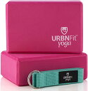 ヨガブロック フィットネス URBNFit Yoga Blocks 2 Pack - Sturdy Foam Yoga Block Set with Strap...