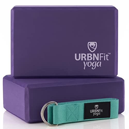 商品情報 商品名ヨガブロック フィットネス URBNFit Yoga Blocks 2 Pack - Sturdy Foam Yoga Block Set with Strap for Exercise, Pilates Workout, ...