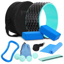 KubN tBbglX THYWD Yoga Wheel 12 in 1 Set with Back Cracker Roller for Pain Relief & Deep Tissue Massage Yoga Blocks 2 Pack with Yoga Ring, Yoga Accessory for Stretching Equipment, Yoga Starter Kit for BeginnerKubN tBbglX