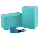 ヨガブロック フィットネス Clever Yoga Blocks 2 Pack with Strap - Extra Light Weight Sweat Re...