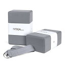 ヨガブロック フィットネス JBM Yoga Block Plus Strap with Metal D-Ring Yoga Brick Cork Yoga B...