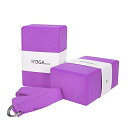 ヨガブロック フィットネス JBM Yoga Block 2 pack Plus Strap Cork Yoga Block Yoga Brick 6 colo...