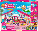 バービー バービー人形 Mega Barbie Building Toys Playset, Malibu Dream House with 303 Pieces, 2 Micro-Dolls, Accessories and Furniture, 3 Petsバービー バービー人形