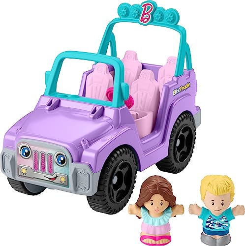 バービー バービー人形 Fisher-Price Little People Barbie Toy Car Beach Cruiser with Music Sounds ..