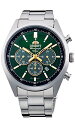 腕時計 オリエント メンズ Orient Neo 70's Neo 70's Solar Panda Sporty Watch, Dark Gray, Brilliant Green, Watch腕時計 オリエント メンズ