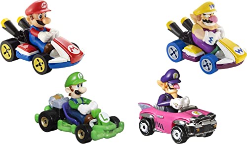 ホットウィール マテル ミニカー ホットウイール Hot Wheels Mario Kart Vehicle 4-Pack, Set of 4 Fan-Favorite Characters Includes 1 Exclusive Model, Collectible Gift for Kids & Fans Ages 3 Years Old & Upホットウィール マテル ミニカー ホットウイール
