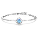 スワロフスキー アクセサリー 海外モデル SWAROVSKI Sparkling Dance Bangle with a Light Blue Round Cut Crystal on a Floating Rhodium Plated Motif and White Crystal Pav?, Part of the Sparkling Dance Collectionスワロフスキー アクセサリー 海外モデル