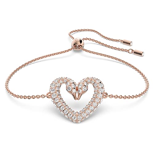 スワロフスキー アメリカ アクセサリー ブランド かわいい SWAROVSKI Una Bracelet, with White Crystal Pav?, Rose Gold Tone-Finish Setting and Swan Heart Design, Part of the Una Collectionスワロフスキー アメリカ アクセサリー ブランド かわいい