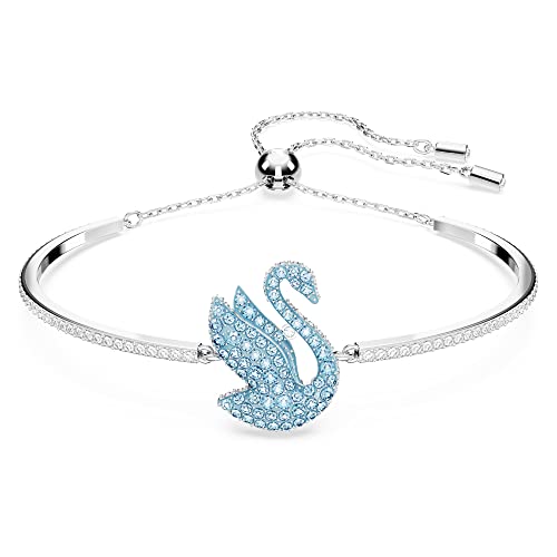 楽天angelicaスワロフスキー アメリカ アクセサリー ブランド かわいい Swarovski Iconic Swan Bangle Bracelet, Rhodium Finished Swan Motif with Blue Pav? and Clear Stones, Part of the Iconic Swan Collectionスワロフスキー アメリカ アクセサリー ブランド かわいい