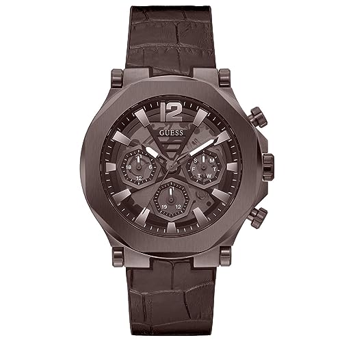 ӻ  GUESS  GUESS Men's 46mm Watch - Chocolate Brown Strap Chocol...