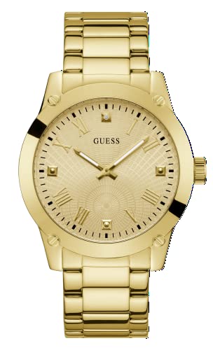 腕時計 ゲス GUESS メンズ GUESS Men's 44mm Watch - Gold Tone Strap Champagne Dial Gold Tone Case腕時計 ゲス GUESS メンズ