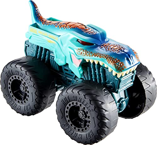 ホットウィール マテル ミニカー ホットウイール Hot Wheels Monster Trucks Roarin’ Wreckers Mega Wrex 1:43 Scale Truck with Lights & Sounds, Plays Theme Song, Toy for Kids 3 Years Old & Upホットウィール マテル ミニカー ホットウイール