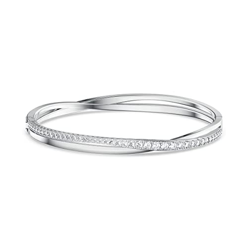 ե ꥫ ꡼ ֥ 襤 Swarovski Twist Rows Women's Bangle Bracelet with Clear Swarovski Crystals on a Rhodium Plated Setting, Size Lե ꥫ ꡼ ֥ 襤