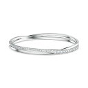 スワロフスキー アクセサリー 海外モデル Swarovski Twist Rows Women's Bangle Bracelet with Clear Swarovski Crystals on a Rhodium Plated Setting, Size Sスワロフスキー アクセサリー 海外モデル