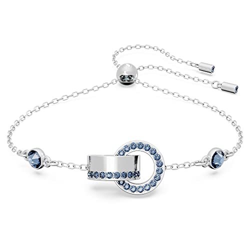 楽天angelicaスワロフスキー アメリカ アクセサリー ブランド かわいい Swarovski Hollow Bracelet, Interlocking Loop Design with Blue Stones in a Rhodium Finished Setting, Part of the Hollow Collectionスワロフスキー アメリカ アクセサリー ブランド かわいい