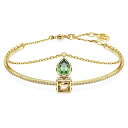 スワロフスキー アクセサリー 海外モデル Swarovski Stilla Bangle Bracelet, Green and Amber Mixed-Cut Stones in a Gold-Tone Finished Setting, Part of the Stilla Collectionスワロフスキー アクセサリー 海外モデル