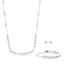 スワロフスキー アメリカ アクセサリー ブランド かわいい Swarovski Mesmera Bracelet, Necklace, and Stud Earrings Set, Rhodium Finished with Clear Crystals, Part of the Mesmera Collectionスワロフスキー アメリカ アクセサリー ブランド かわいい