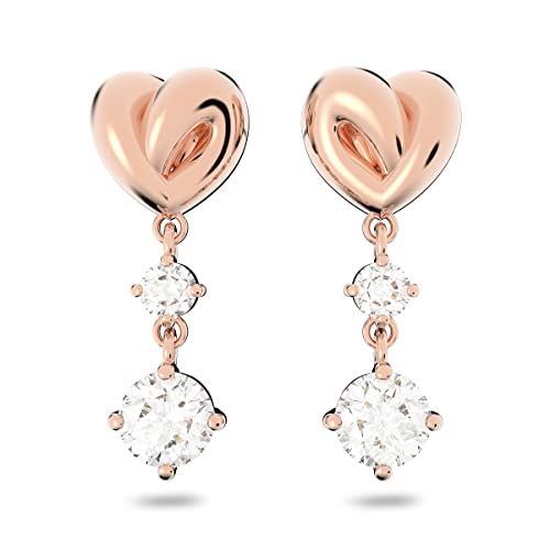 スワロフスキー アメリカ アクセサリー ブランド かわいい Swarovski Lifelong Heart Drop Pierced Earrings for Women, Set of White Crystal Heart Design Earrings with Rose-Gold Tone Platingスワロフスキー アメリカ アクセサリー ブランド かわいい