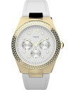 rv ^CbNX fB[X Timex Women's Simone Multifunction 38mm Watch - White Strap White Dial Gold-Tone Caserv ^CbNX fB[X