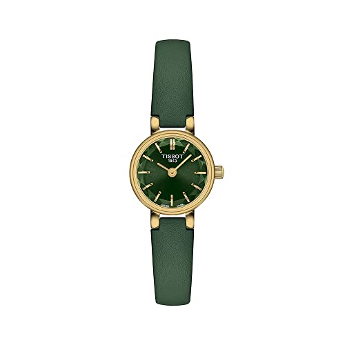 腕時計 ティソ レディース Tissot Womens Lovely Round 316L Stainless Steel case with Yellow Gold PVD Coating Quartz Watch, Green, Leather, 6 (T1400093609100)腕時計 ティソ レディース