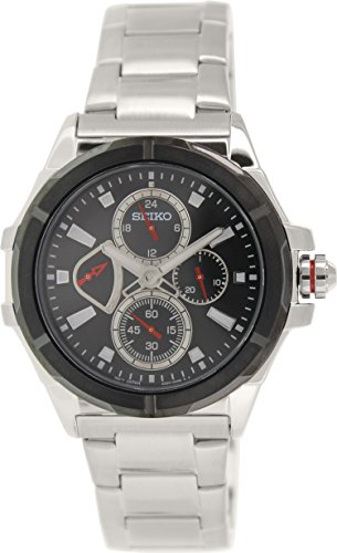 腕時計 セイコー メンズ Seiko Lord GMT Multi-Function Black Dial Stainless Steel Mens Watch SRL035腕時計 セイコー メンズ